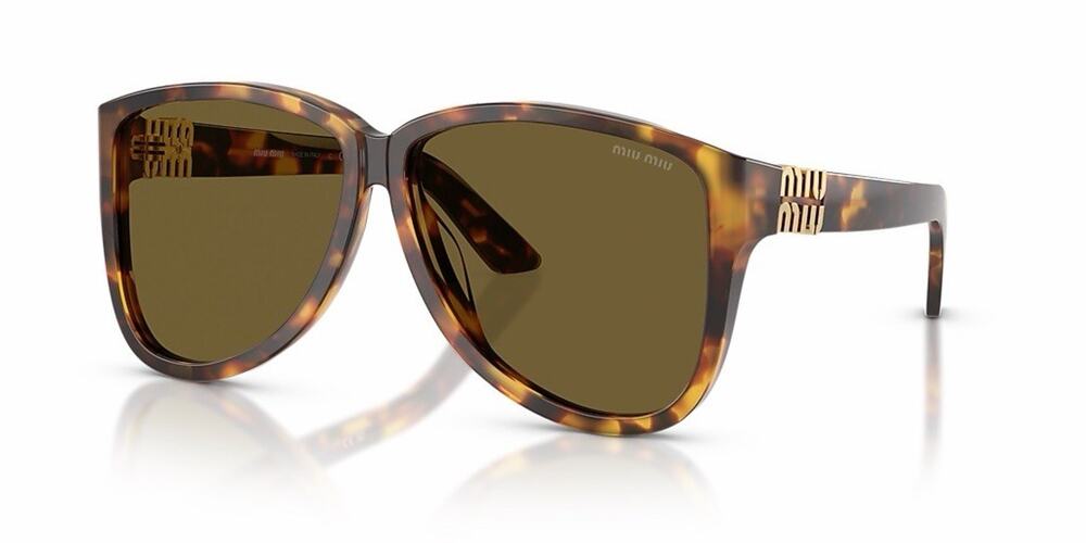 MIU MIU MU A08S 14L09Z Honey Havana Dark Brown Lens Women Sunglasses AUTHENTIC